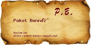 Pakot Bennó névjegykártya